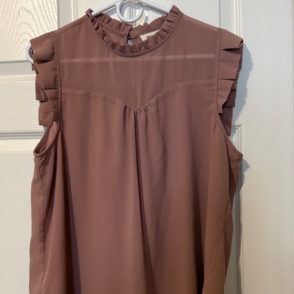 Monteau Mauve Ruffle Blouse
